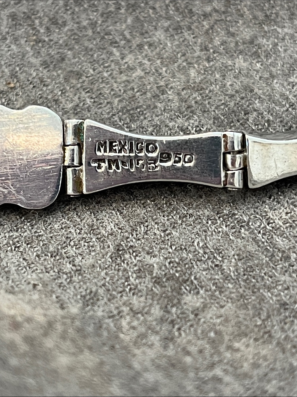Sterling TAXCO Black Onyx 950 Bracelet - Picture 8 of 12